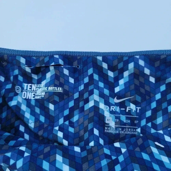 Nike Legging Womens XS Blue Crop Compression Athletic Pants Dri Fit Stretch Mesh - Picture 9 of 9